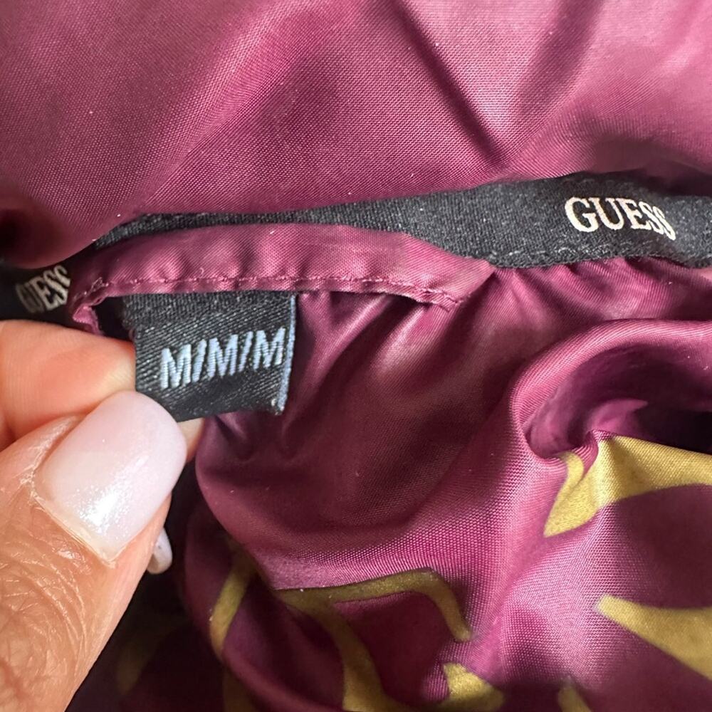 Guess Women's Burgundy Puffer Jacket size M - Picture 10 of 13